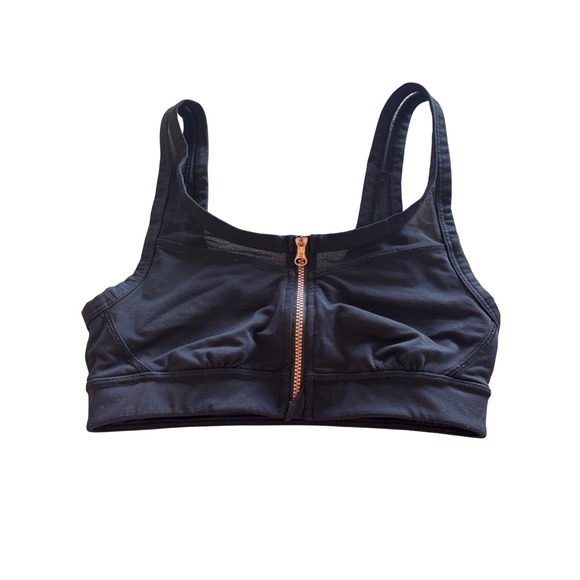 lululemon athletica Other - Lululemon Black Front Zip Sports Bra Mesh Racerback  Workout Women size 4